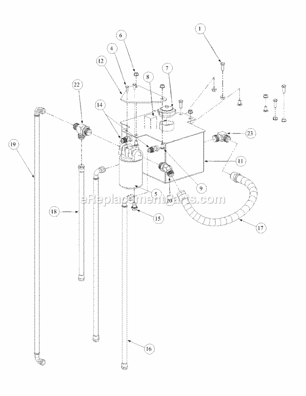 Hydro Pump Assembly Diagram and Parts List for M54-KW 53AB5DBW150-23-HP Cub Cadet Lawn Tractor